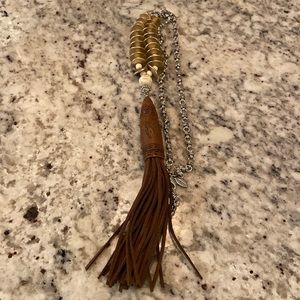 Chico’s Multi-material Necklace with Suede Tassel